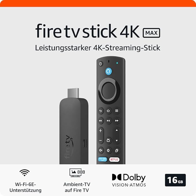 N/A Amazon Fire TV Stick 4K Max mit Wi-Fi 6E, Ambient-TV, Dolby Vision & Atmos, Alexa