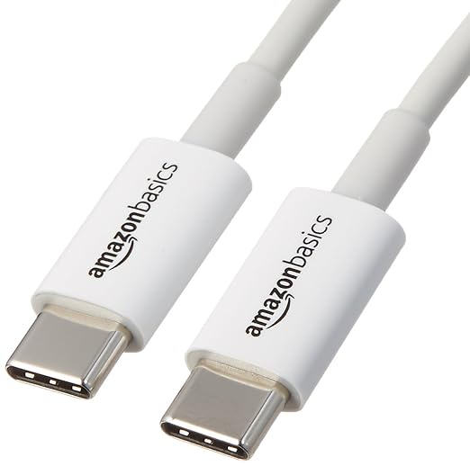 Amazon Basics USB-C-auf-USB-C Schnellladekabel 1.8 m Weiß, 60 W, 480 Mbit/s, USB-IF-zertifiziert für iPhone, iPad, MacBook, Samsung Galaxy