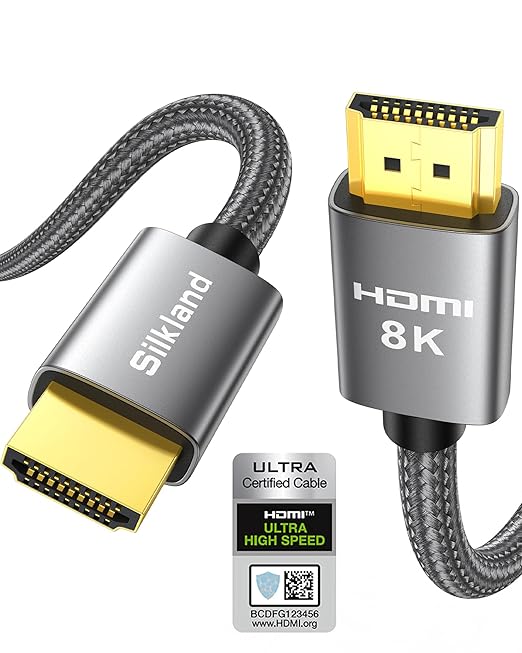 Silkland S2203 8K HDMI 2.1 Kabel 2m zertifiziert 48Gbps eARC für PS5 4K@120Hz 8K@60Hz Dolby Atmos Fire TV HDTV