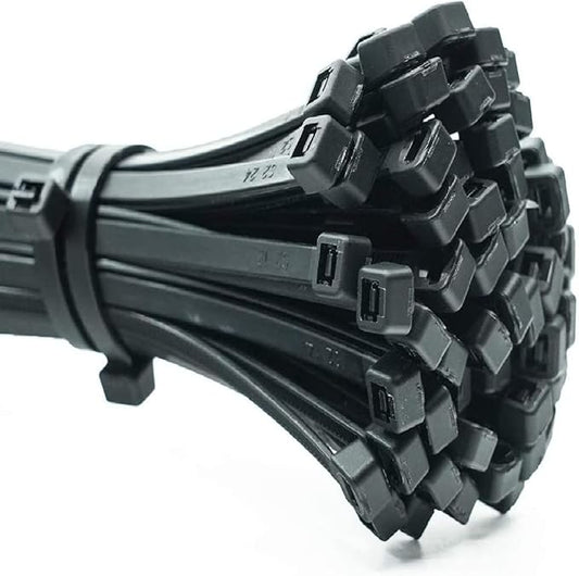 ERKO Sp. z o.o. Sp. K. ERKO Kabelbinder 400 x 4,8 mm Schwarz 100 Stück, extra stabil & wetterfest für Innen- und Außenbereich – 400-C