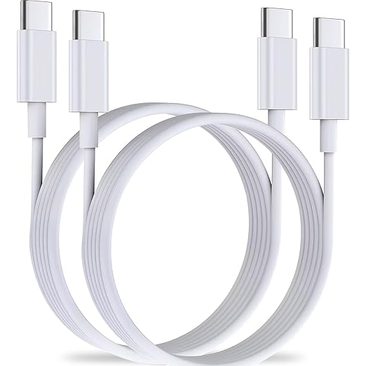 JJCALL USB-C Ladekabel 2er Set 1m 60W PD3.0 Schnellladekabel für iPhone 15/Pro/Pro Max, Samsung S23/S22/S21, Huawei – A15-3FT