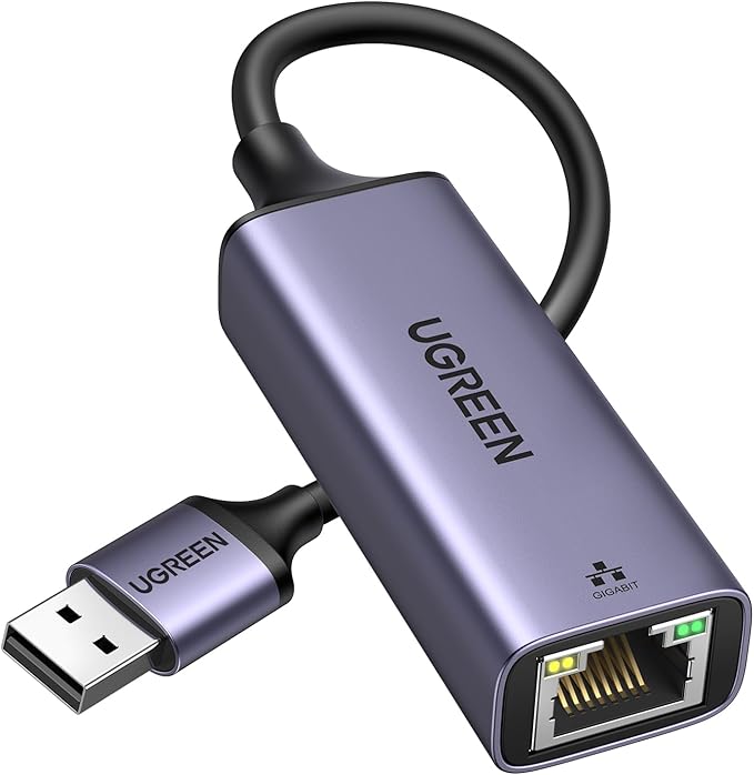 UGREEN LAN Adapter 3.0 1000 Mbps Ethernet Adapter USB auf RJ45 Gigabit Netzwerkadapter auf USB Aluminium kompatibel mit Switch,Mi Box,Laptop unter Win 11/10/ 8.1/8, Mac OS, Linux(Grau)