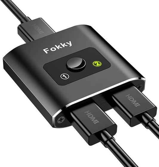 Fokky HDMI Switch 4K@60Hz bidirektional 2 in 1 Out / 1 in 2 Out Verteiler für HD TV, Fire Stick, Xbox, PS4 – 978311