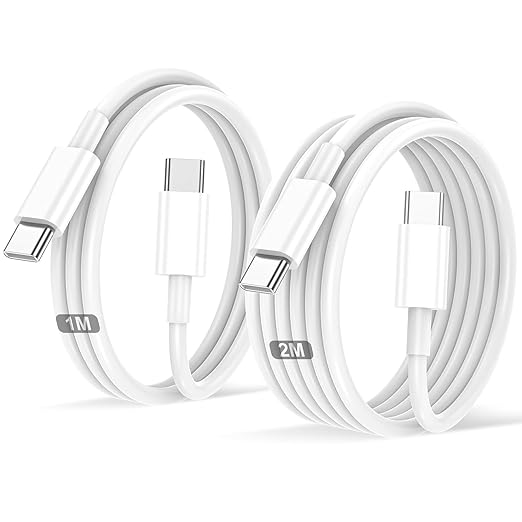 BSTOEM USB-C Kabel 2 Stück (1M+2M) für iPhone 16/15/Pro/Max, iPad Pro/Air, MacBook Pro/Air – Schnellladekabel – TYPE