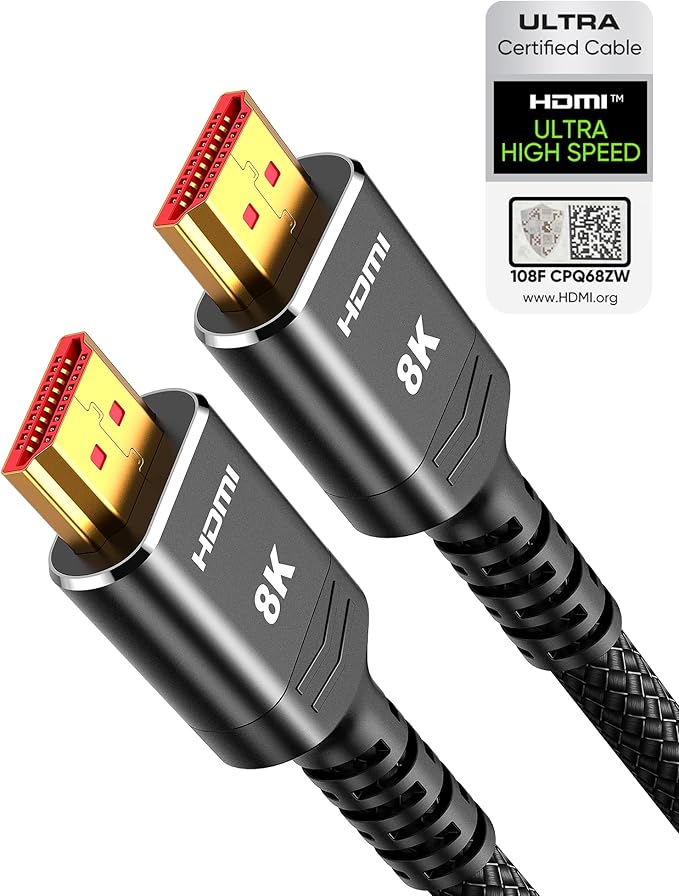 Highwings HDMI 2.1 Kabel 3m Zertifiziert 48Gbps 8K 60Hz 4K 120Hz eARC HDCP 2.2/2.3 für Soundbar HDTV Monitor