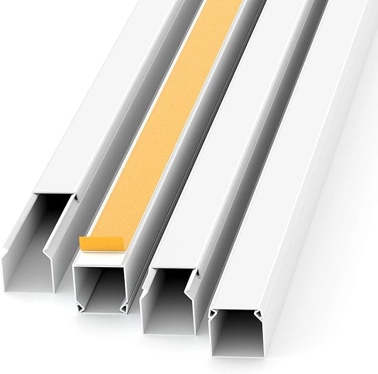 Gentle North Kabelkanal selbstklebend weiß 12x12mm 1m (10 Stück) zum Verstecken von TV- und Stromkabeln – AK3-AT1-GL-M-X