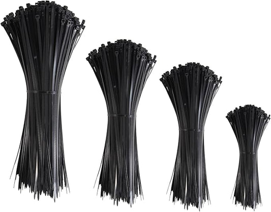 He Zong Lian Heng TASKTACKER Kabelbinder Set 200 Stück (100/150/200/300mm) UV-beständig für Innen- und Außenbereich