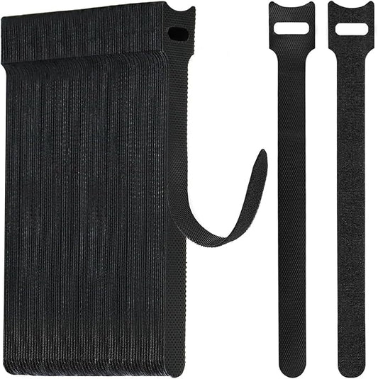 WSZJINB 70 Stück 15cm Klett Kabelbinder Wiederverschließbar, Schwarz Kabel Klettband Klettkabelbinder Wiederverwendbar, Kabelklett Klettverschluss Band für Kabelmanagement, Cable Organizer,