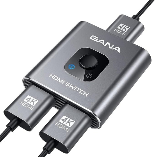Nein Auslaufartikel (Produktion durch GANA HDMI Switch bidirektional 2in1/1out 4K@60Hz 3D für TV Fire Stick Xbox PS4
