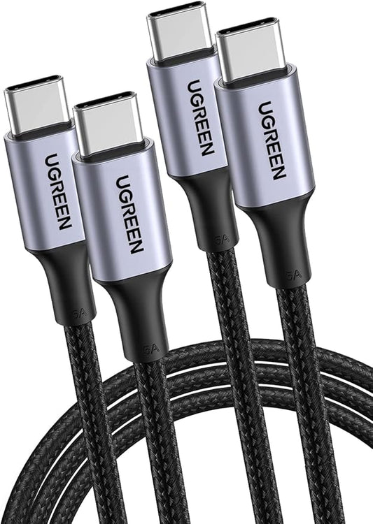 UGREEN USB-C Kabel 100W 2m 2 Stück PD 3.0 PPS Schnellladekabel für iPhone 16/15, MacBook, iPad Pro, Galaxy S25, Pixel 9, Steam Deck